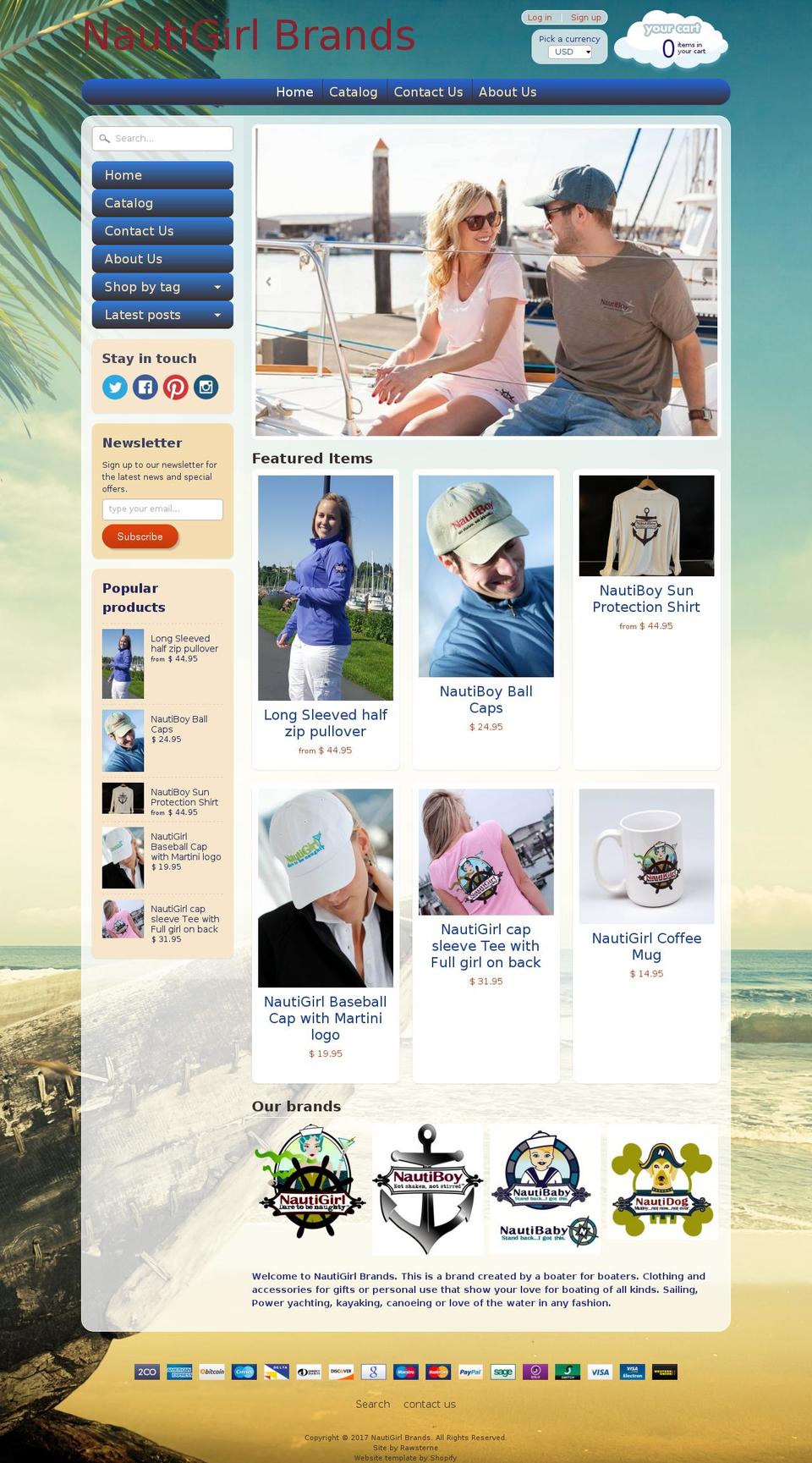 nautigirl.biz shopify website screenshot