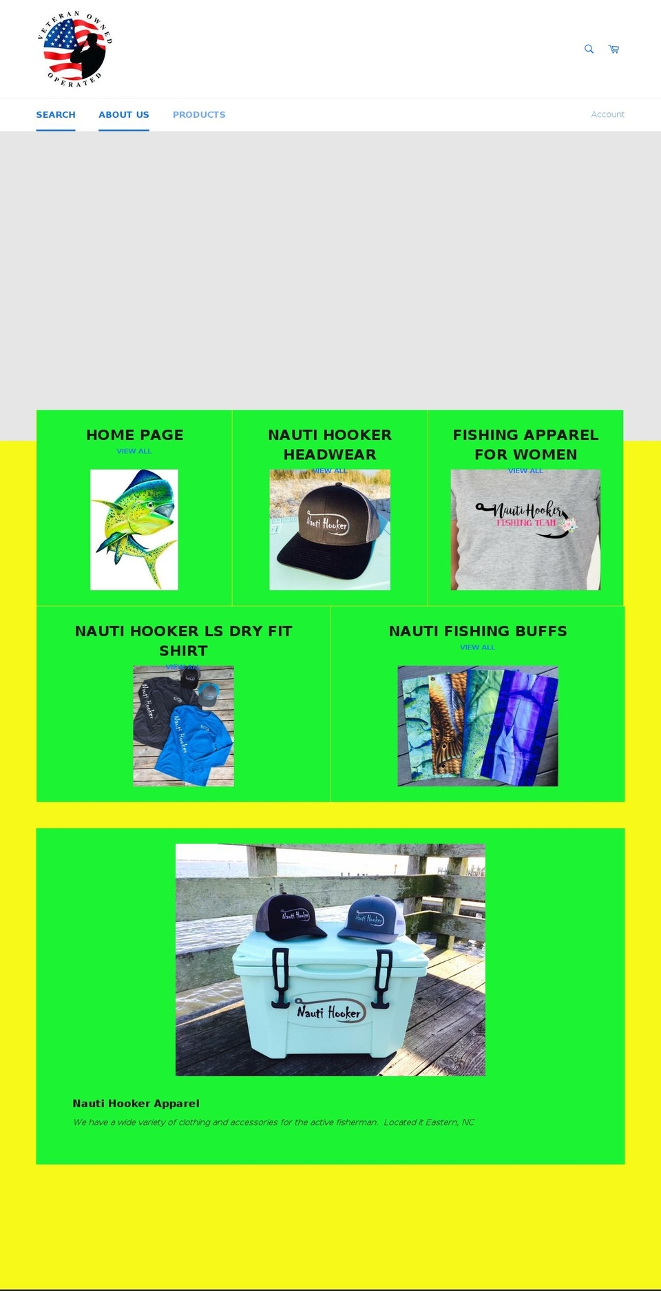nautihookerapparel.com — Shopify storefront screenshot