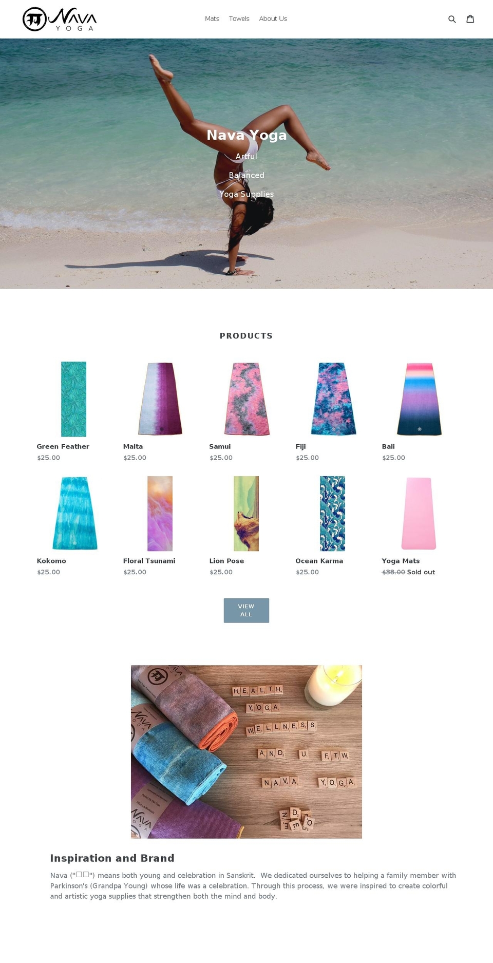 nava.yoga shopify website screenshot
