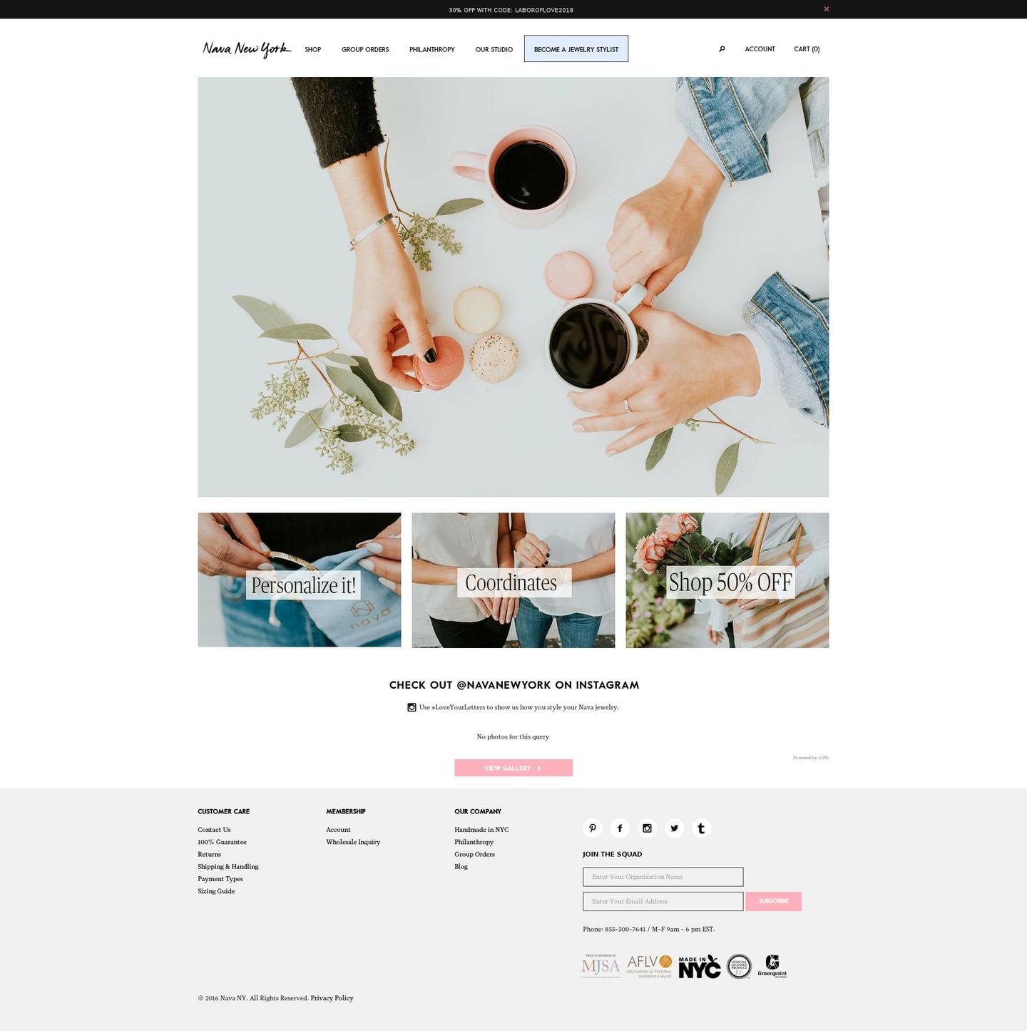 navanewyork.com — Shopify storefront screenshot