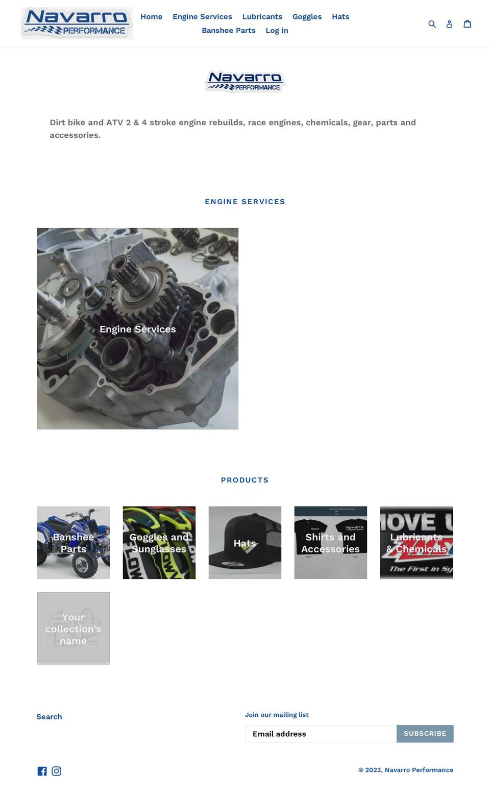 navarroperformance.com — Shopify storefront screenshot