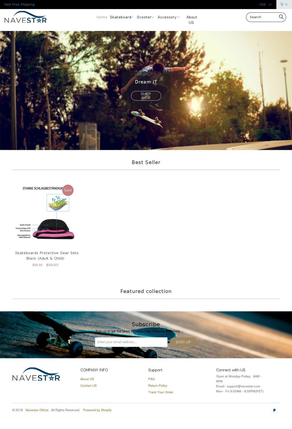 navestar.com shopify website screenshot