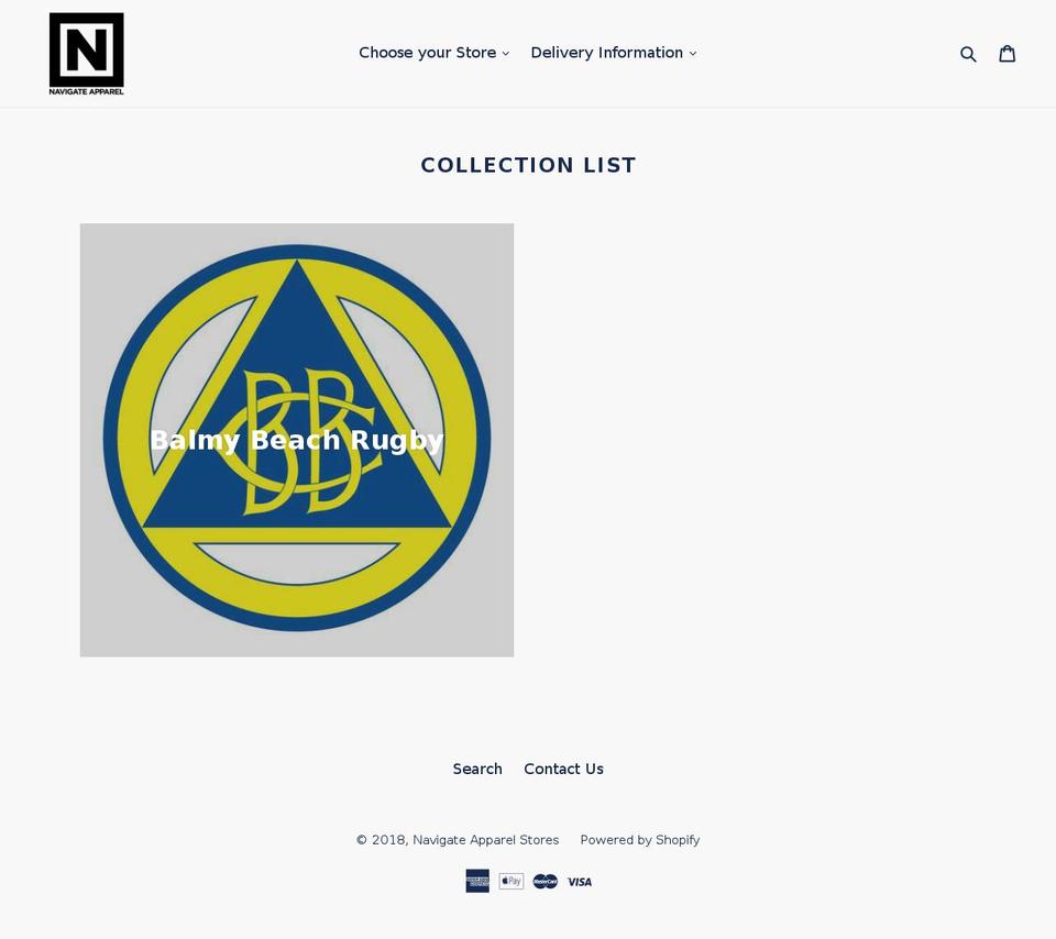 navigateapparelstores.com — Shopify storefront screenshot