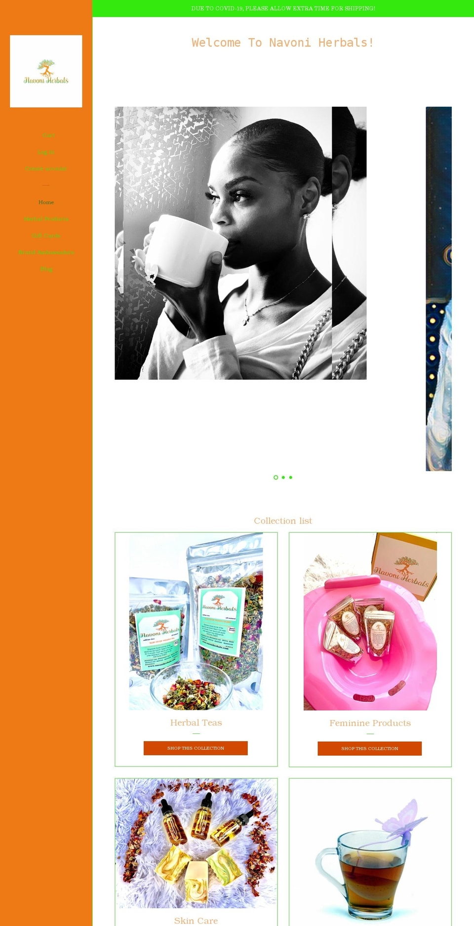navoniherbals.com shopify website screenshot