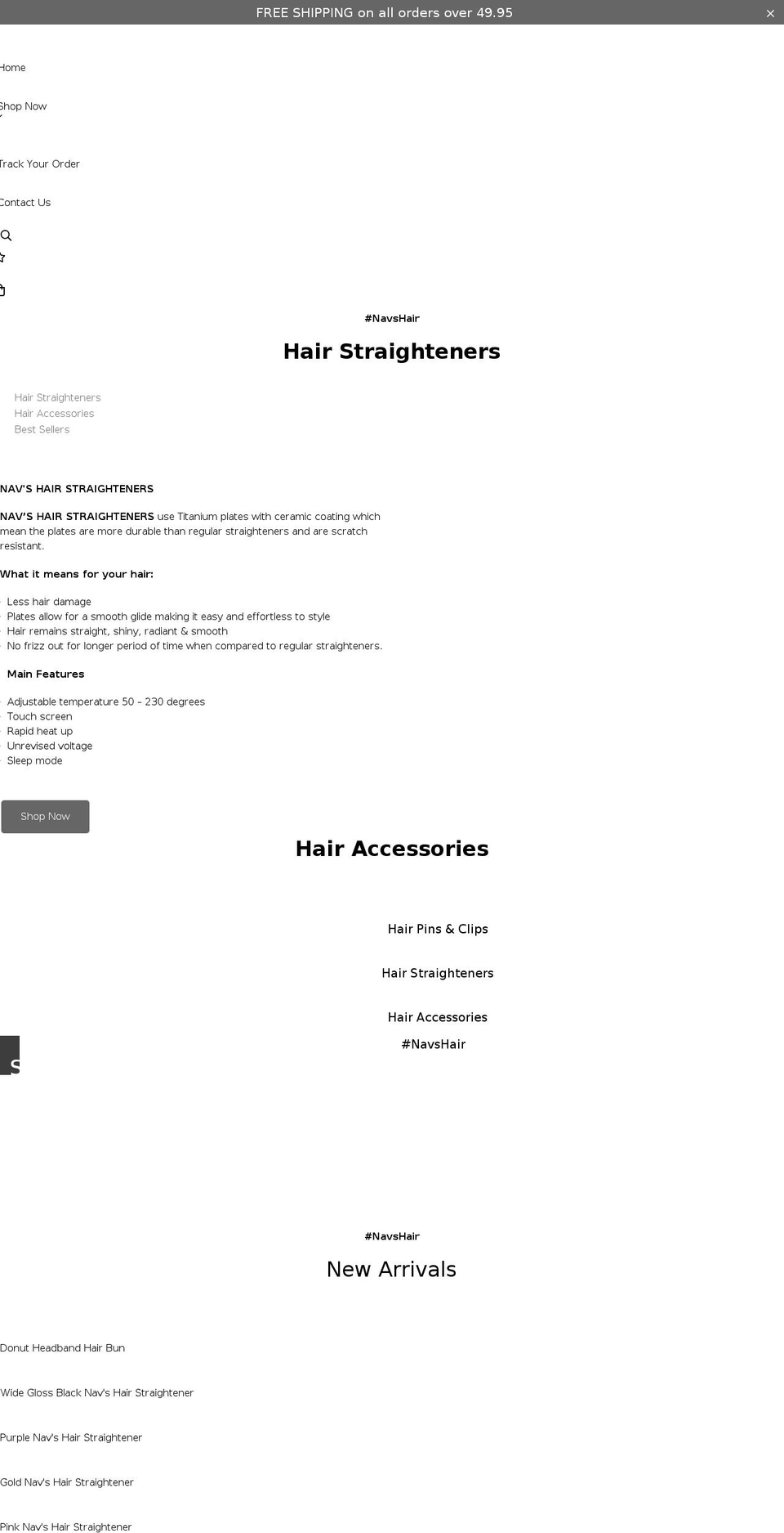 navshair.com.au shopify website screenshot