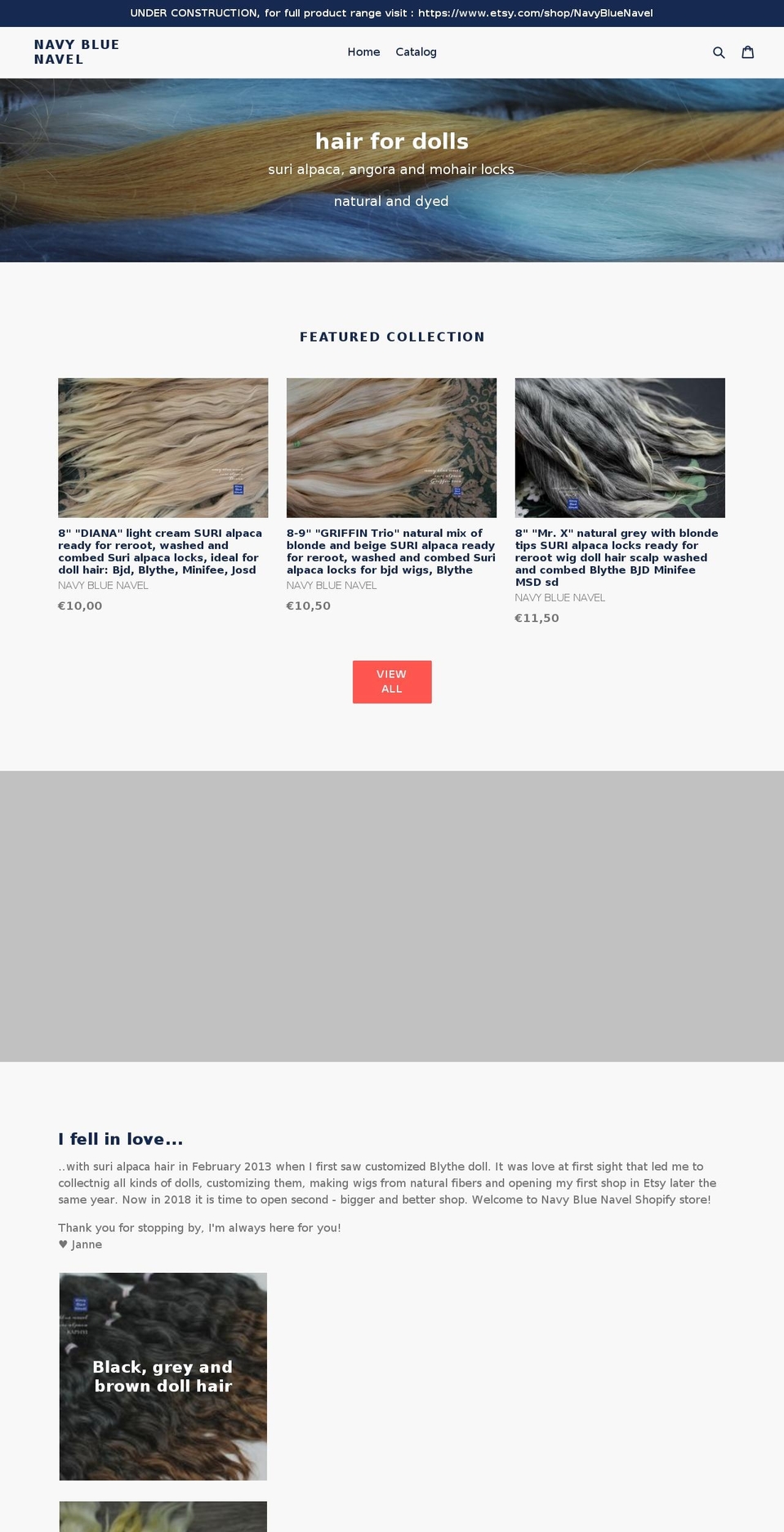 navybluenavel.com — Shopify storefront screenshot