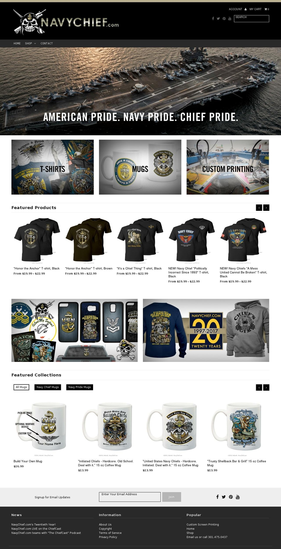 navychief.com shopify website screenshot