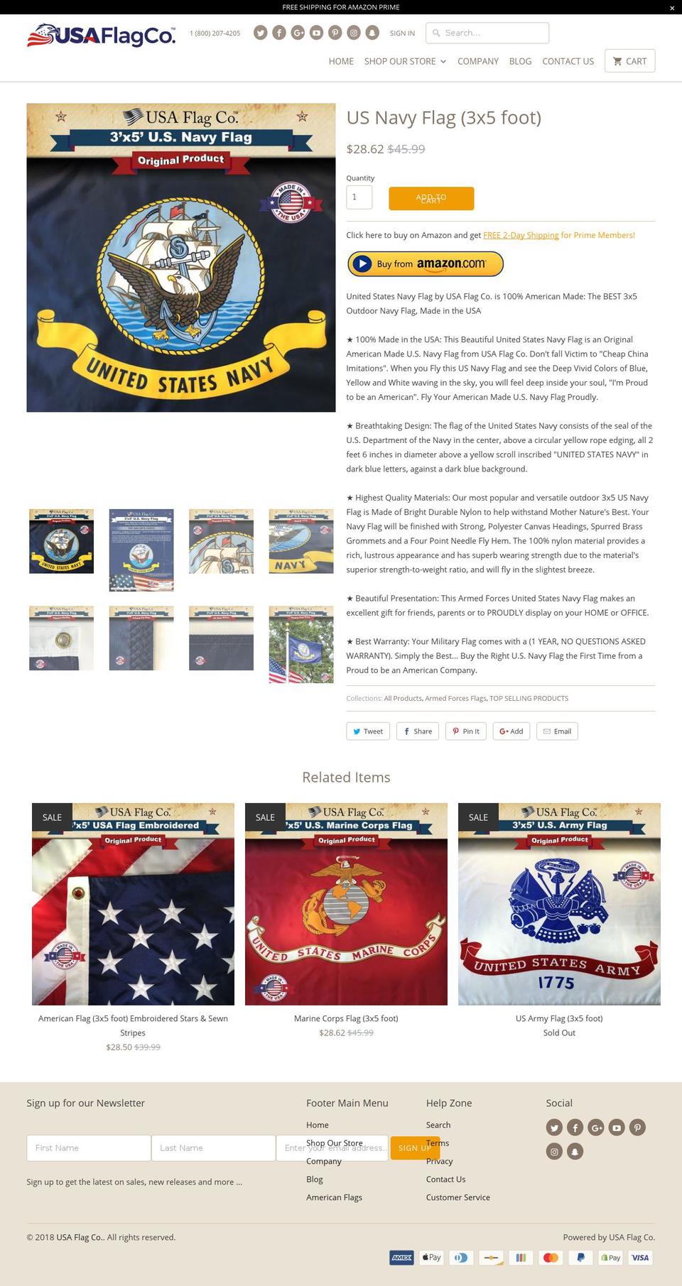 navyflag.com — Shopify storefront screenshot