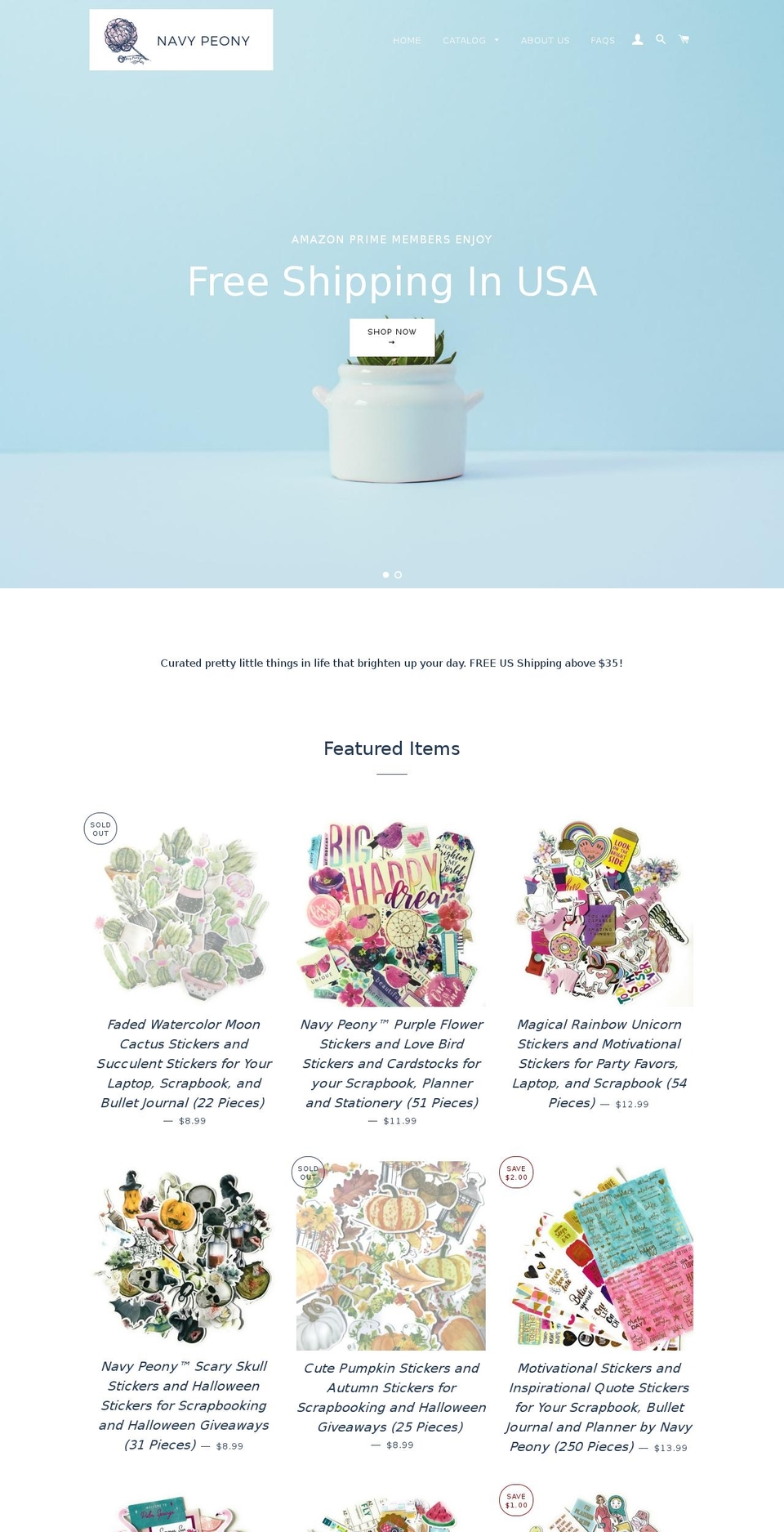 navypeony.com — Shopify storefront screenshot
