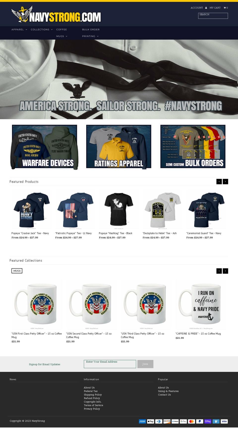 navystrong.com shopify website screenshot