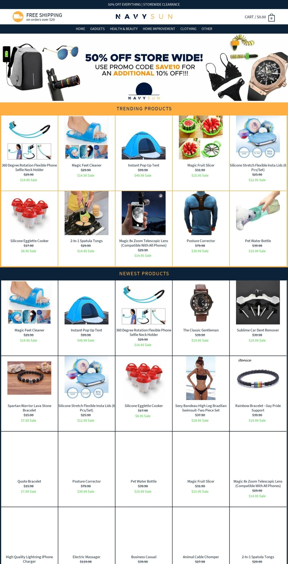 navysun.com — Shopify storefront screenshot