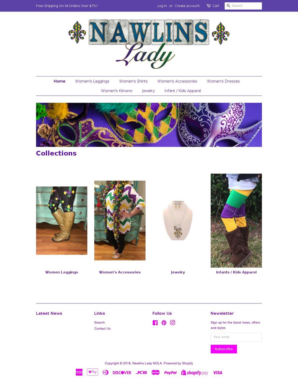 nawlinslady.com — Shopify storefront screenshot