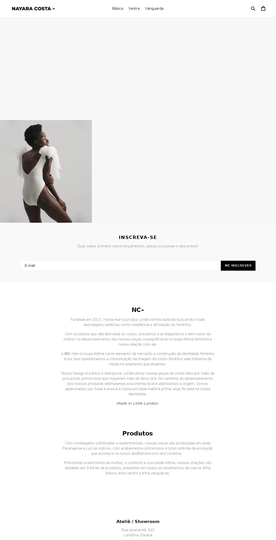 nayaracosta.com — Shopify storefront screenshot