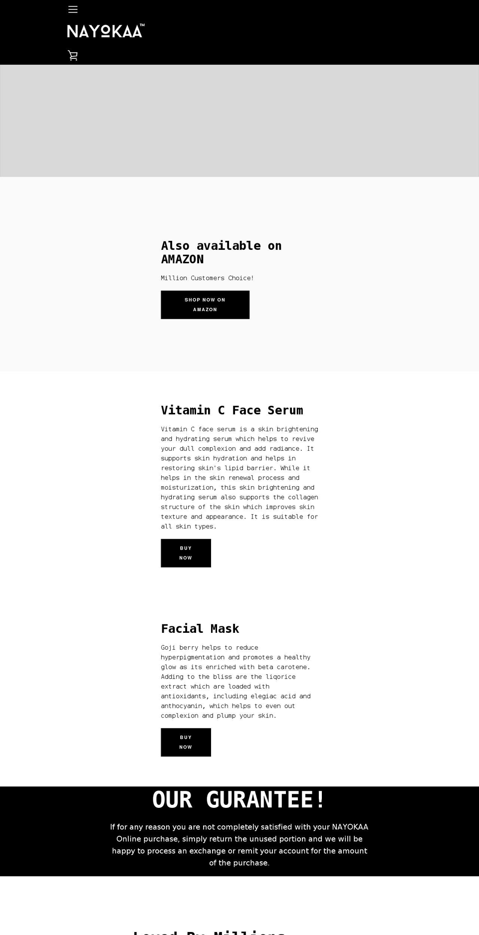 nayokaa.com shopify website screenshot
