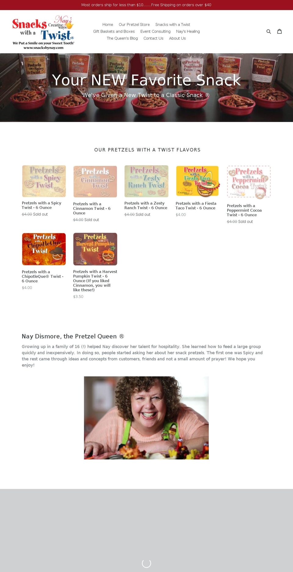 nayspretzels.com — Shopify storefront screenshot