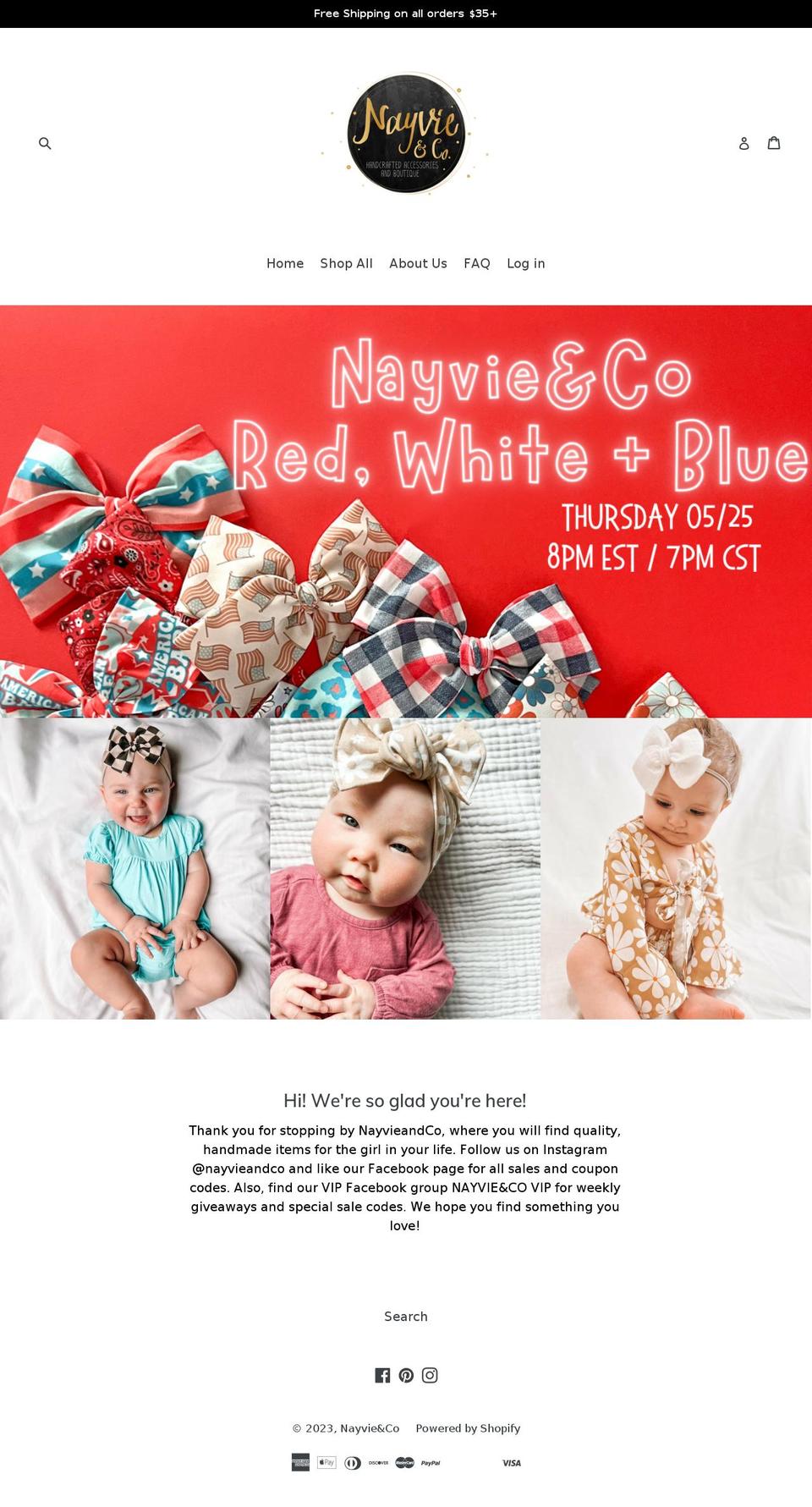 nayvieandco.com — Shopify storefront screenshot