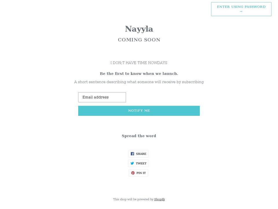 nayyla.com shopify website screenshot