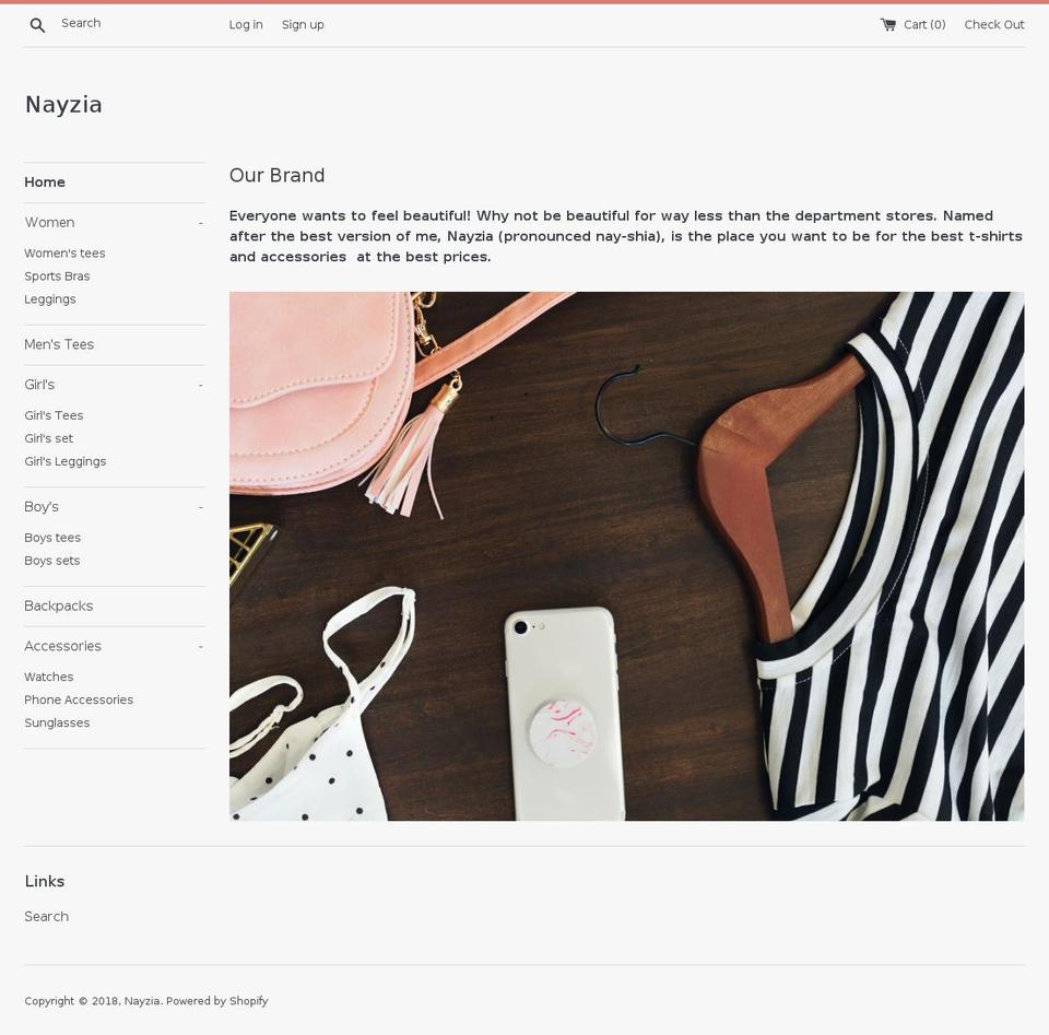 nayzia.com — Shopify storefront screenshot