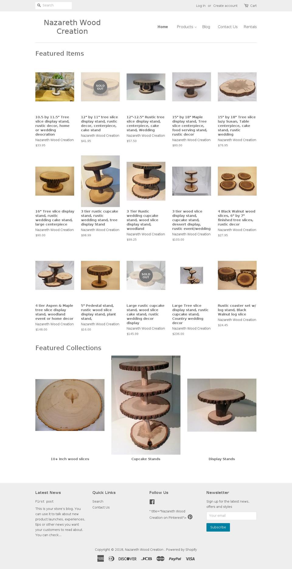 nazarethwoodcreation.org shopify website screenshot