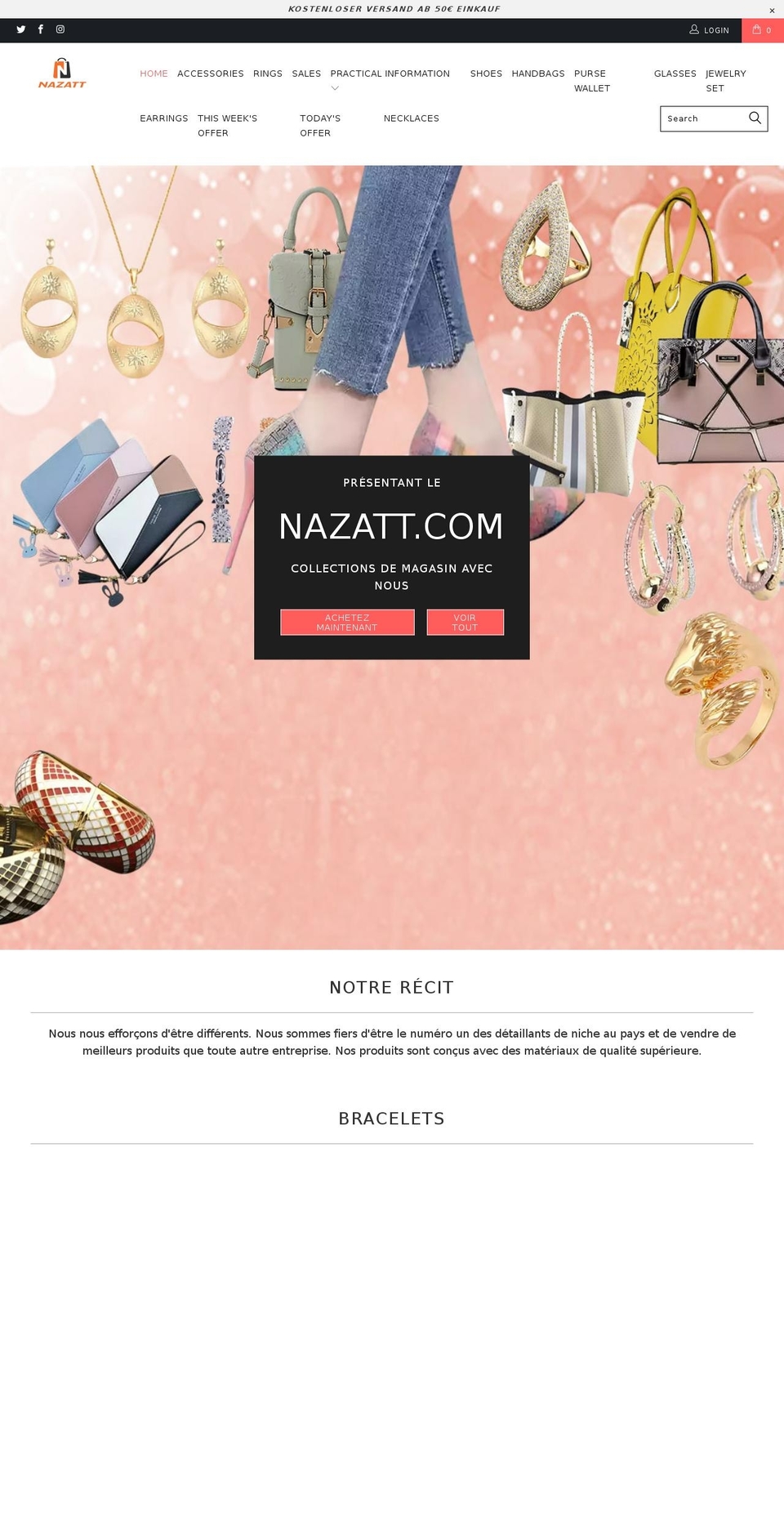 nazatt.com shopify website screenshot