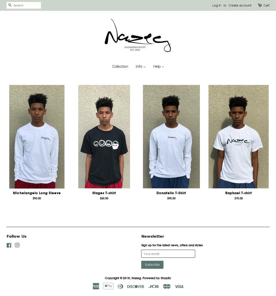 nazeg.org shopify website screenshot