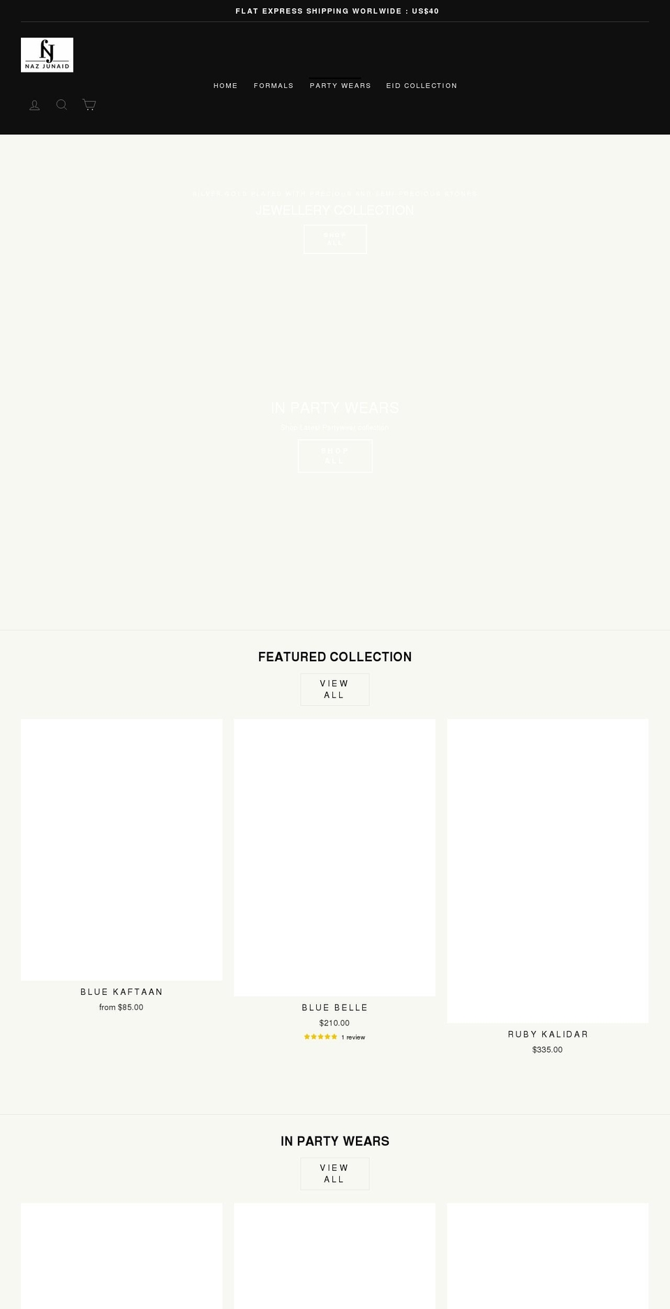 nazjunaid.com shopify website screenshot