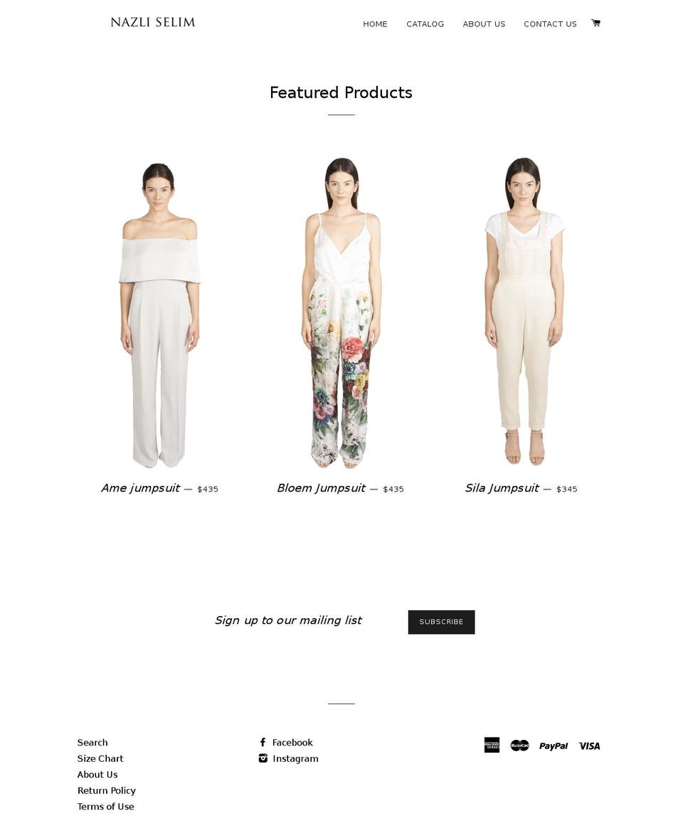 nazliselim.com shopify website screenshot