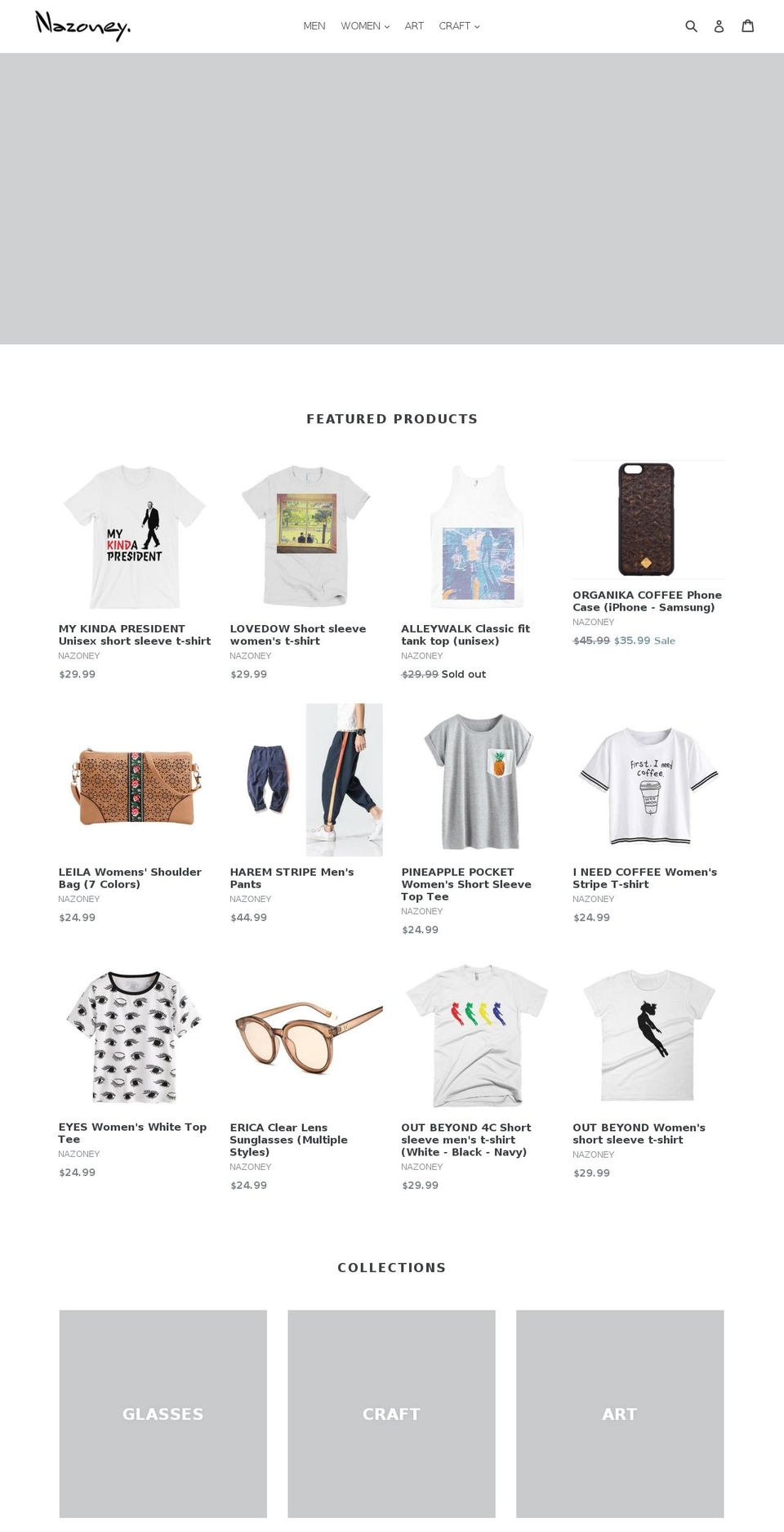 nazoney.com — Shopify storefront screenshot