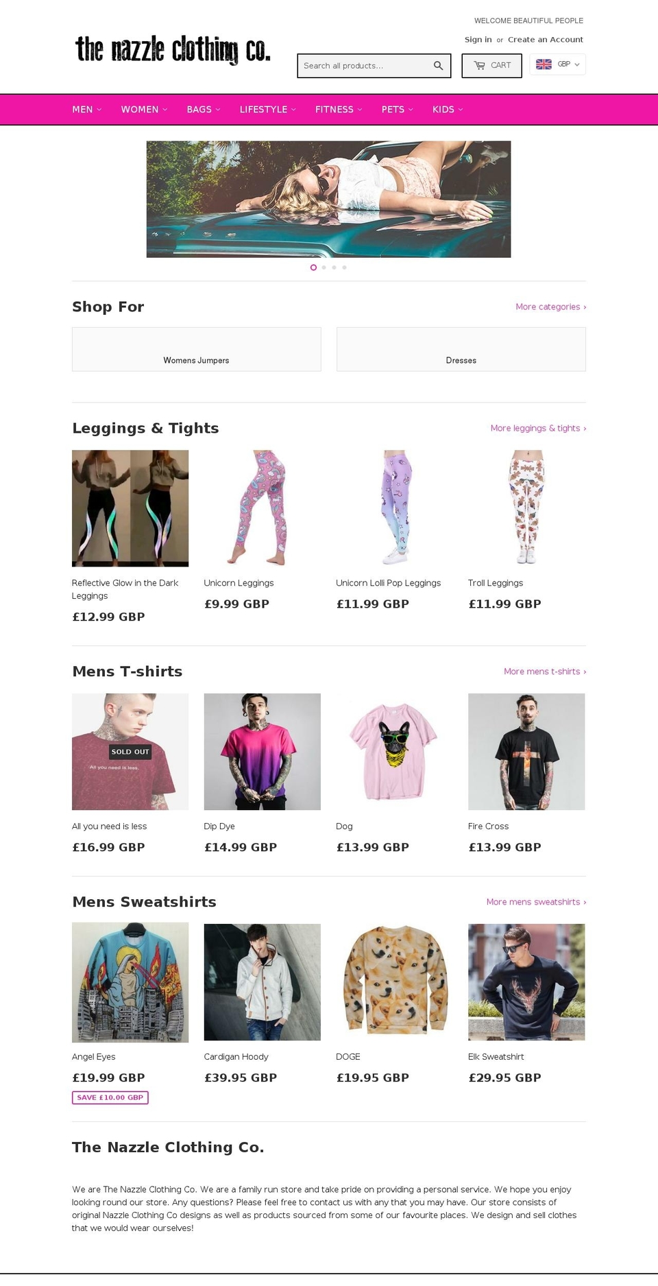 nazzleclothing.com — Shopify storefront screenshot