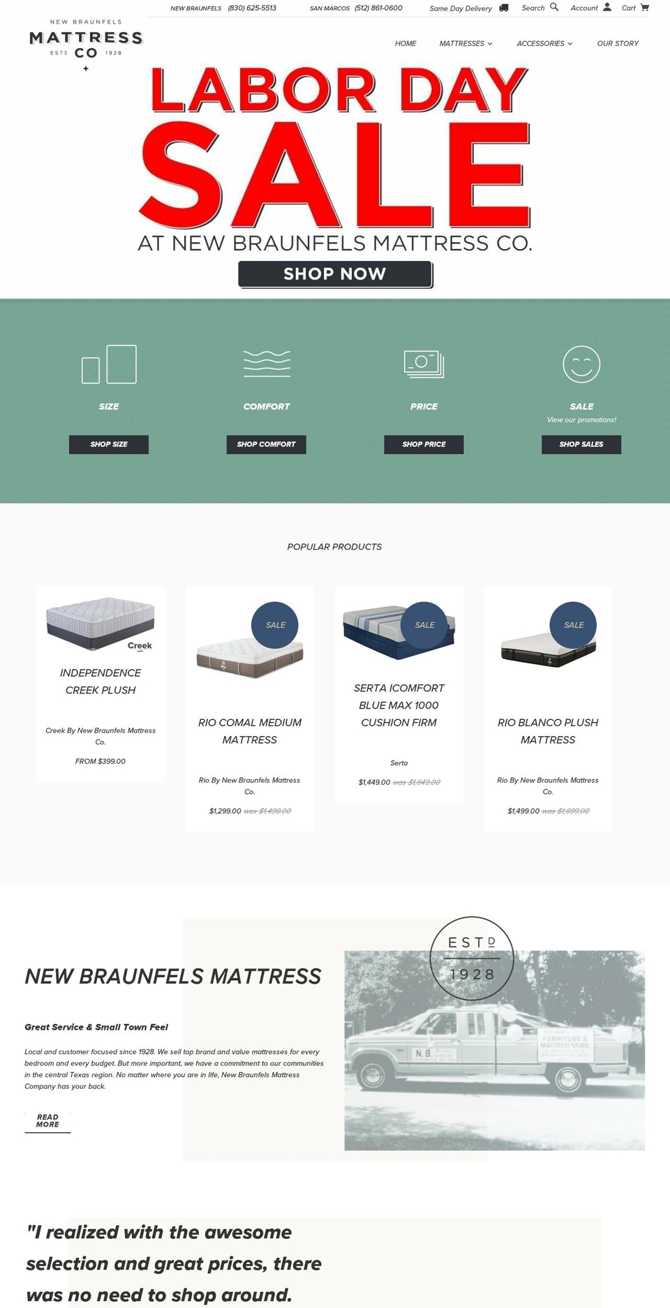 nb-mattress.myshopify.com shopify website screenshot