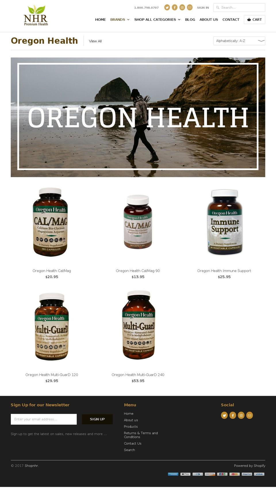 nb-oregonhealth.com shopify website screenshot