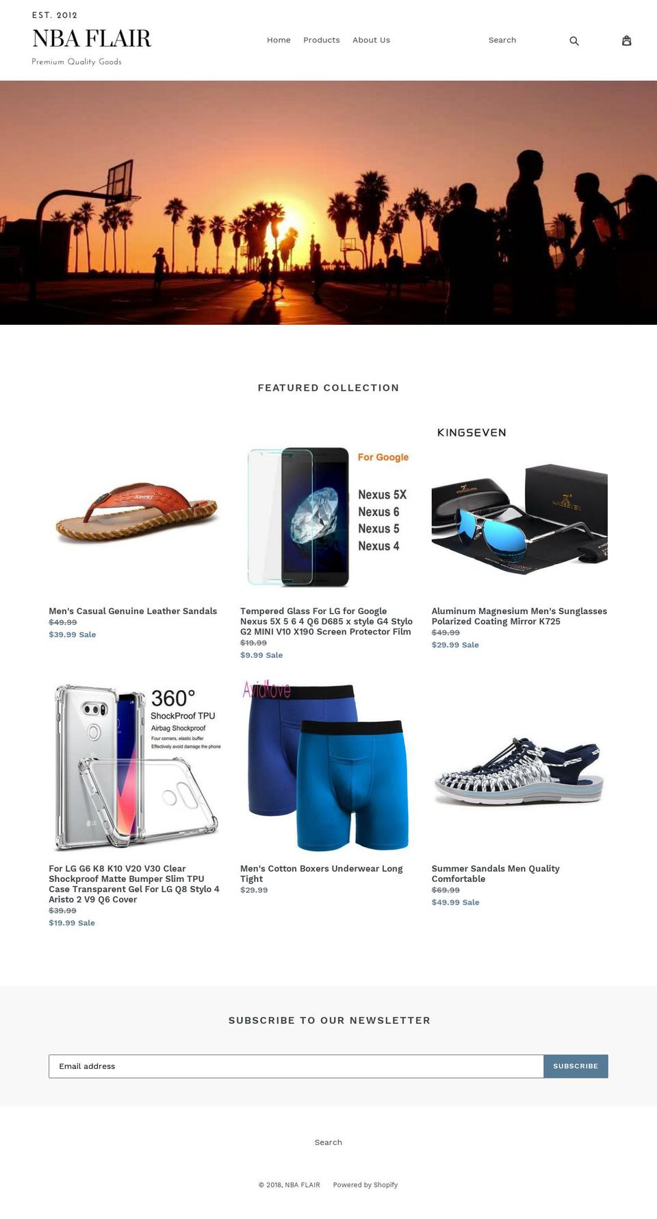 nbaflair.com — Shopify storefront screenshot