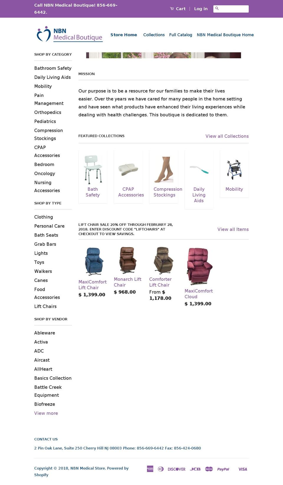 nbnmedicalsupply.com shopify website screenshot