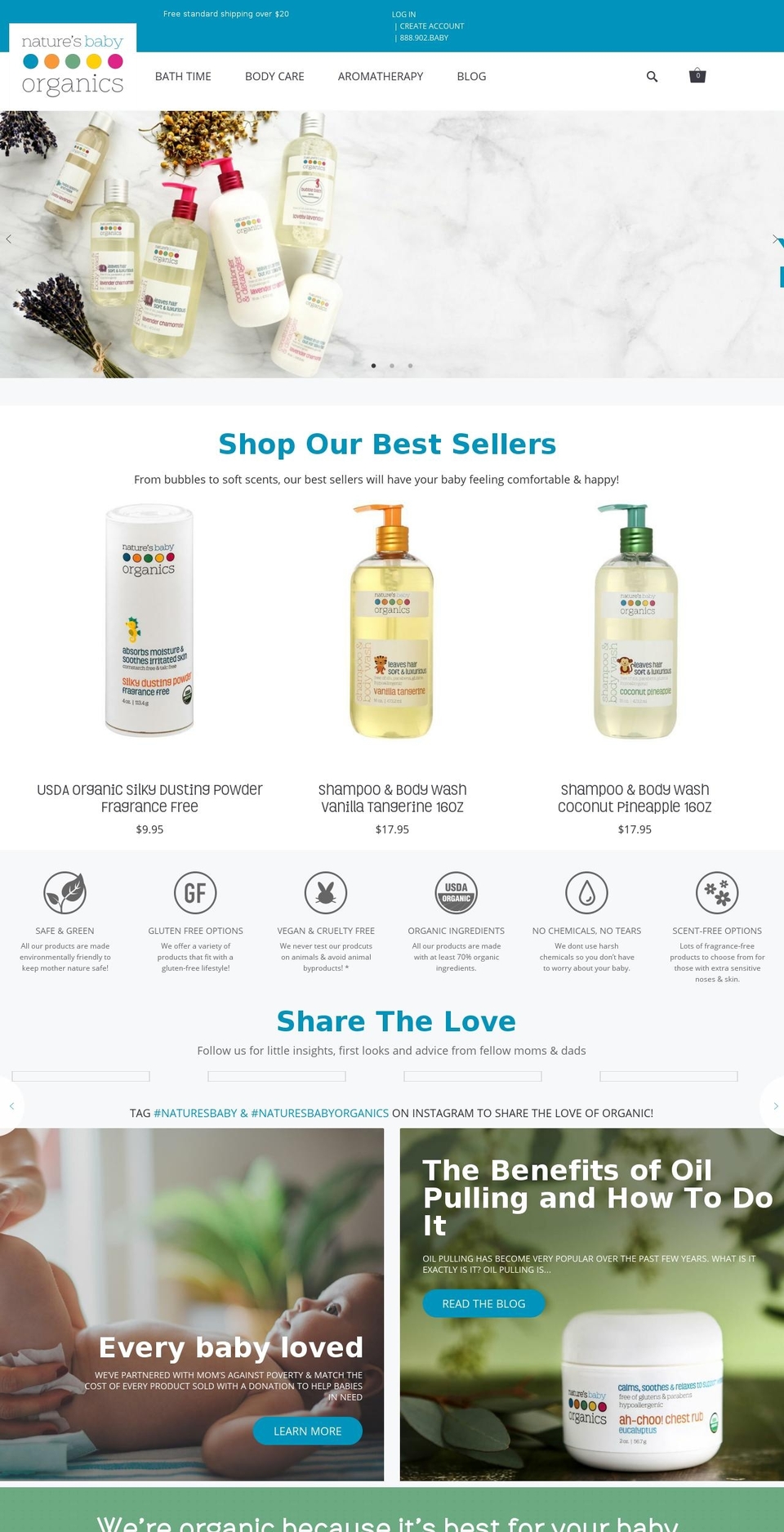 Nature's Baby Shopify theme site example nborganics.com