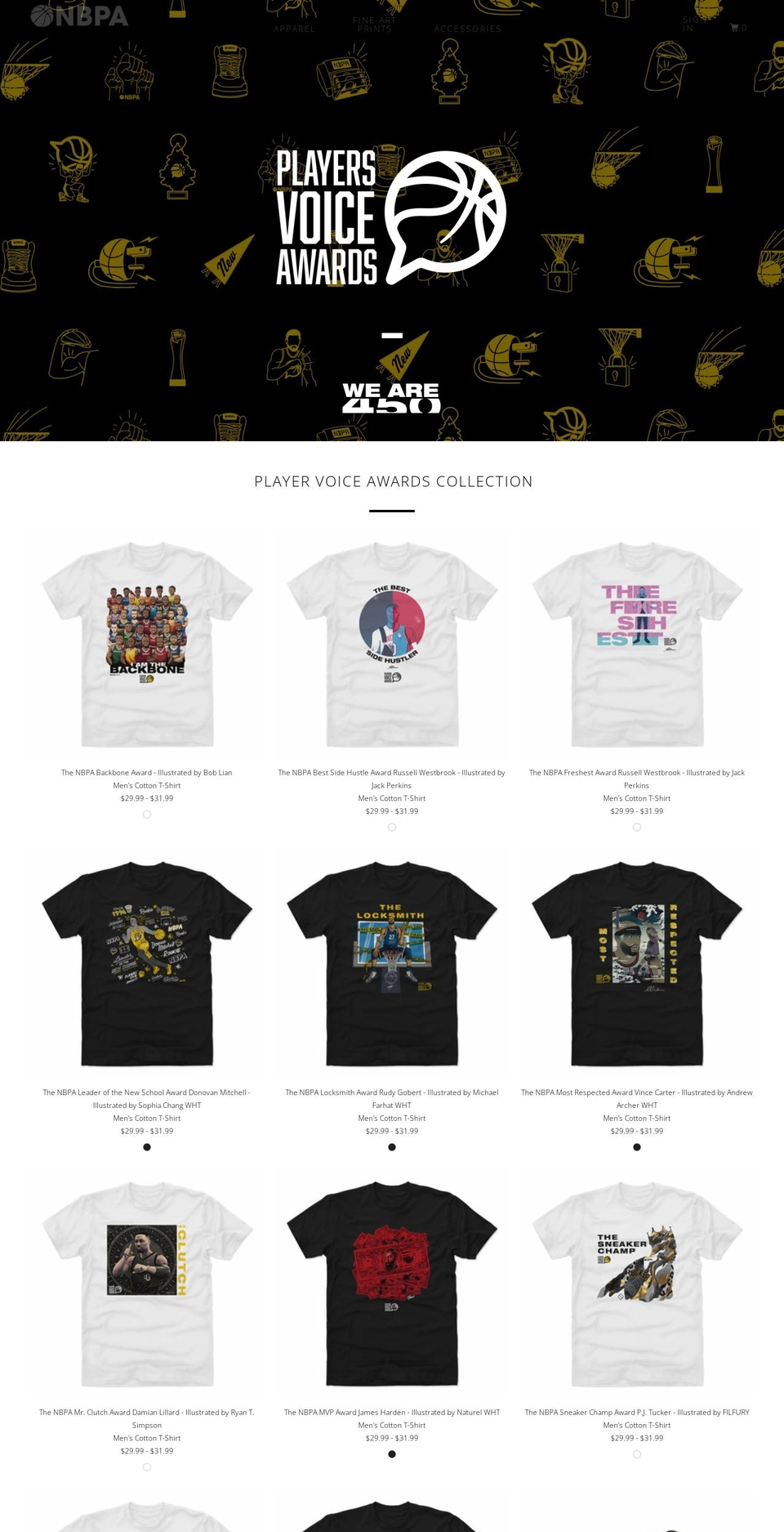 nbpa-shop.com shopify website screenshot