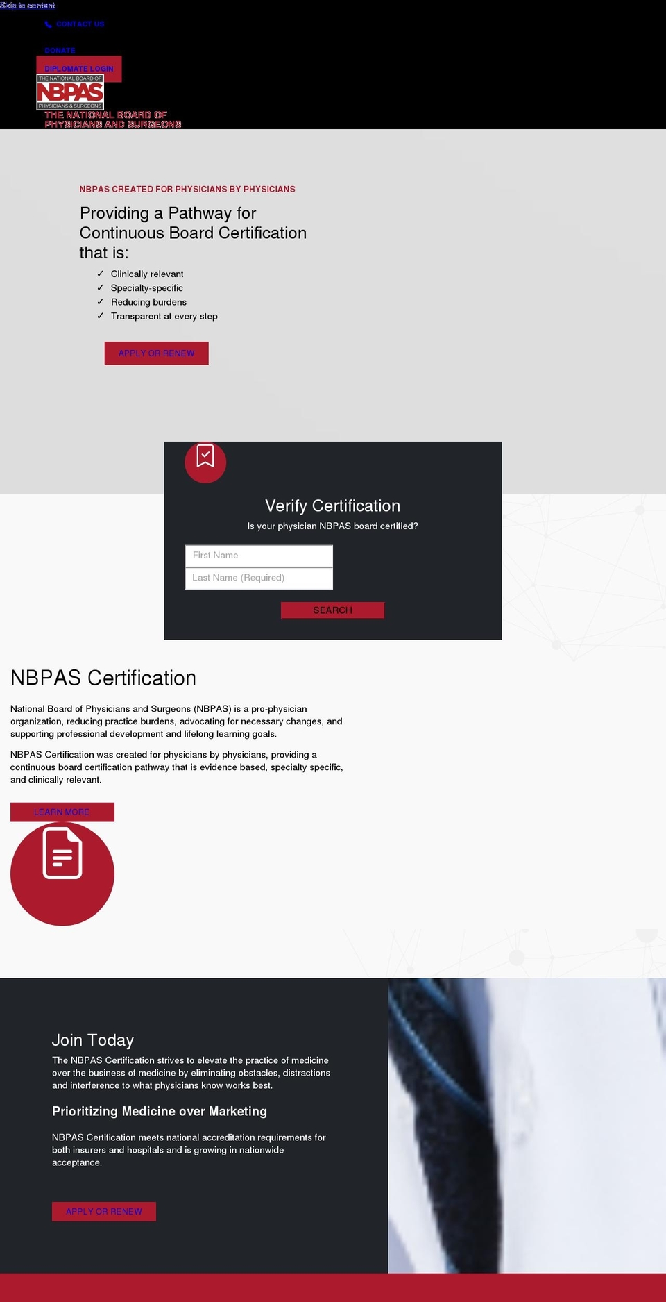 nbpas.org shopify website screenshot
