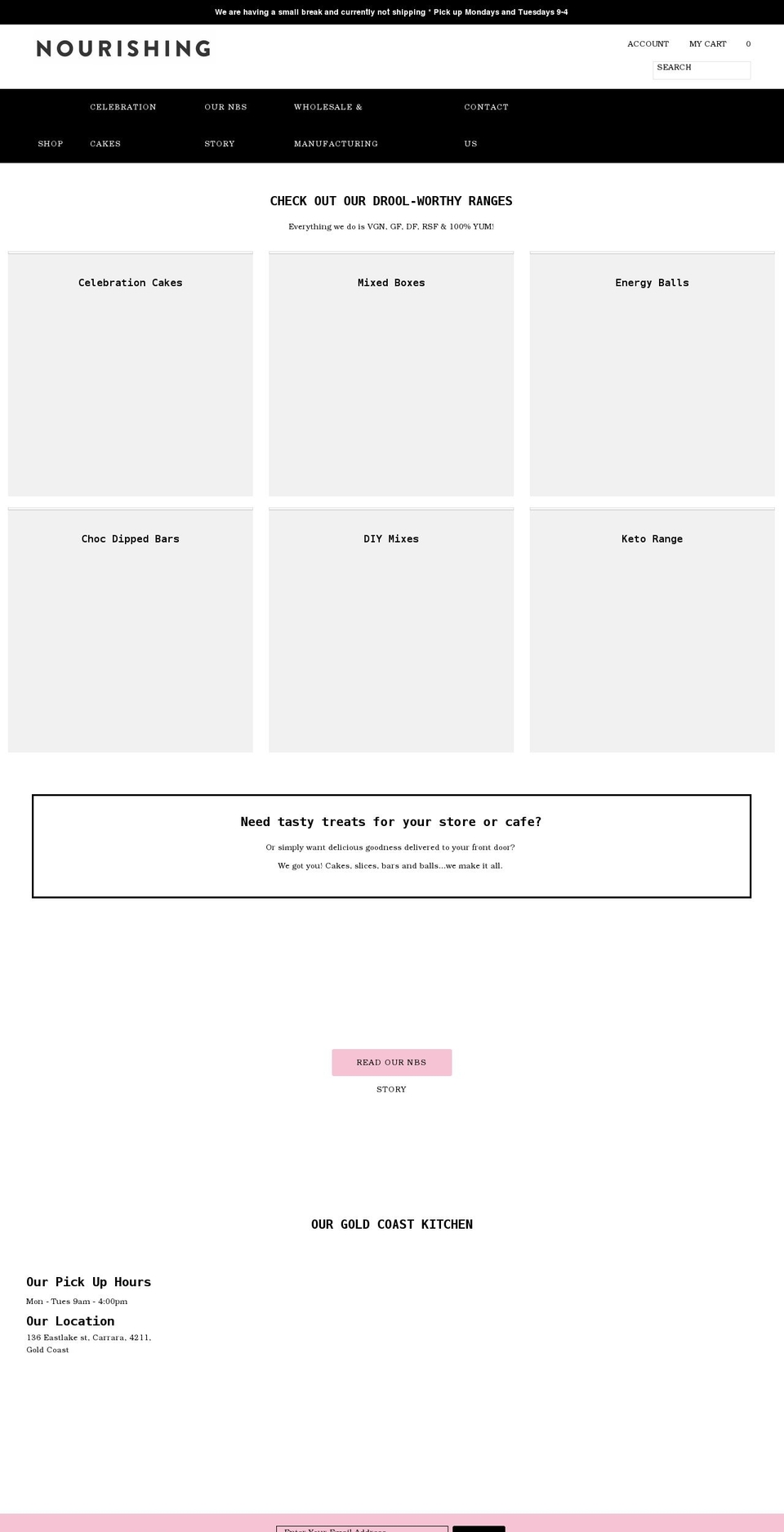 nbscakes.com — Shopify storefront screenshot