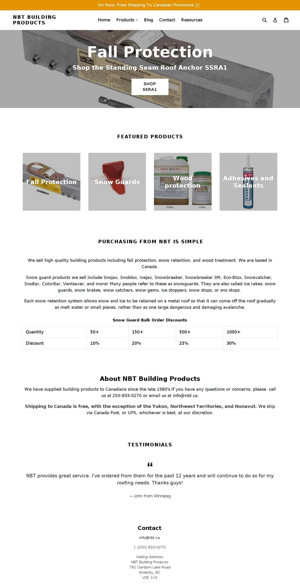 nbt.ca shopify website screenshot
