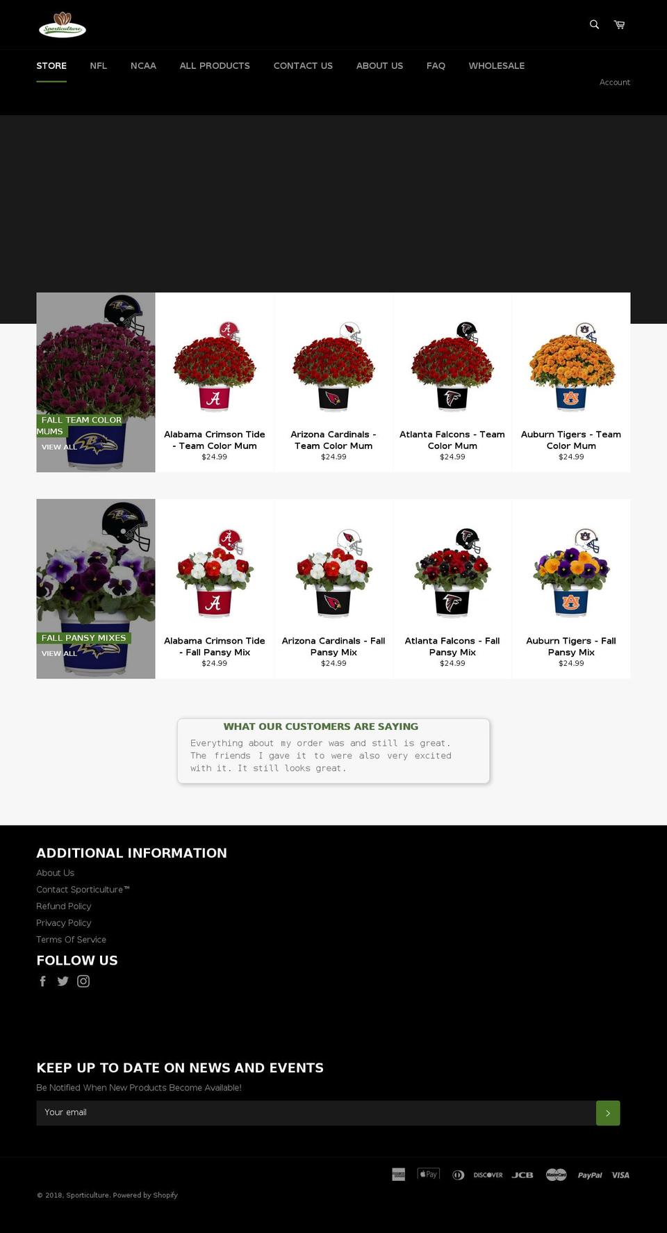 ncaaseeds.com — Shopify storefront screenshot