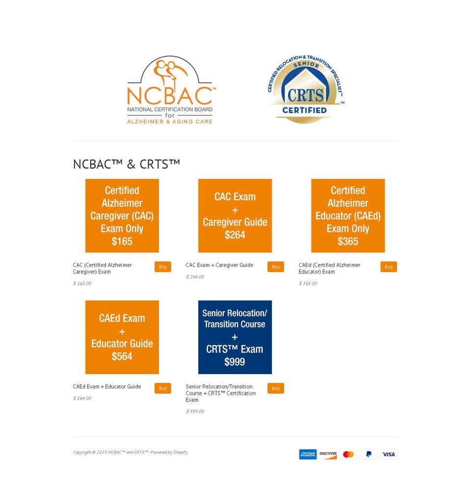 ncbac.myshopify.com shopify website screenshot