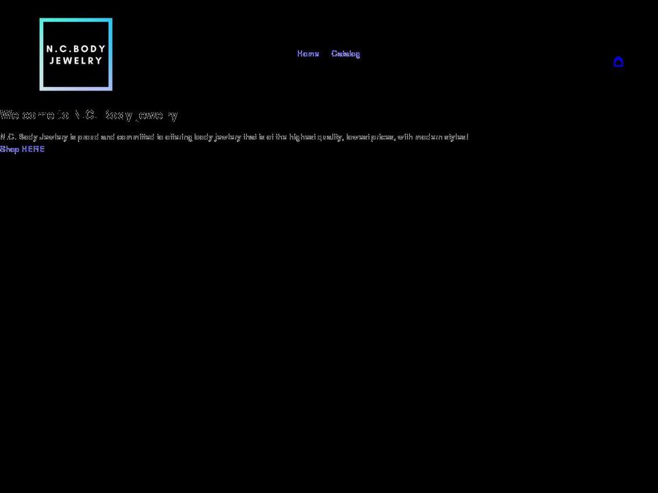 ncbodyjewelry.com shopify website screenshot