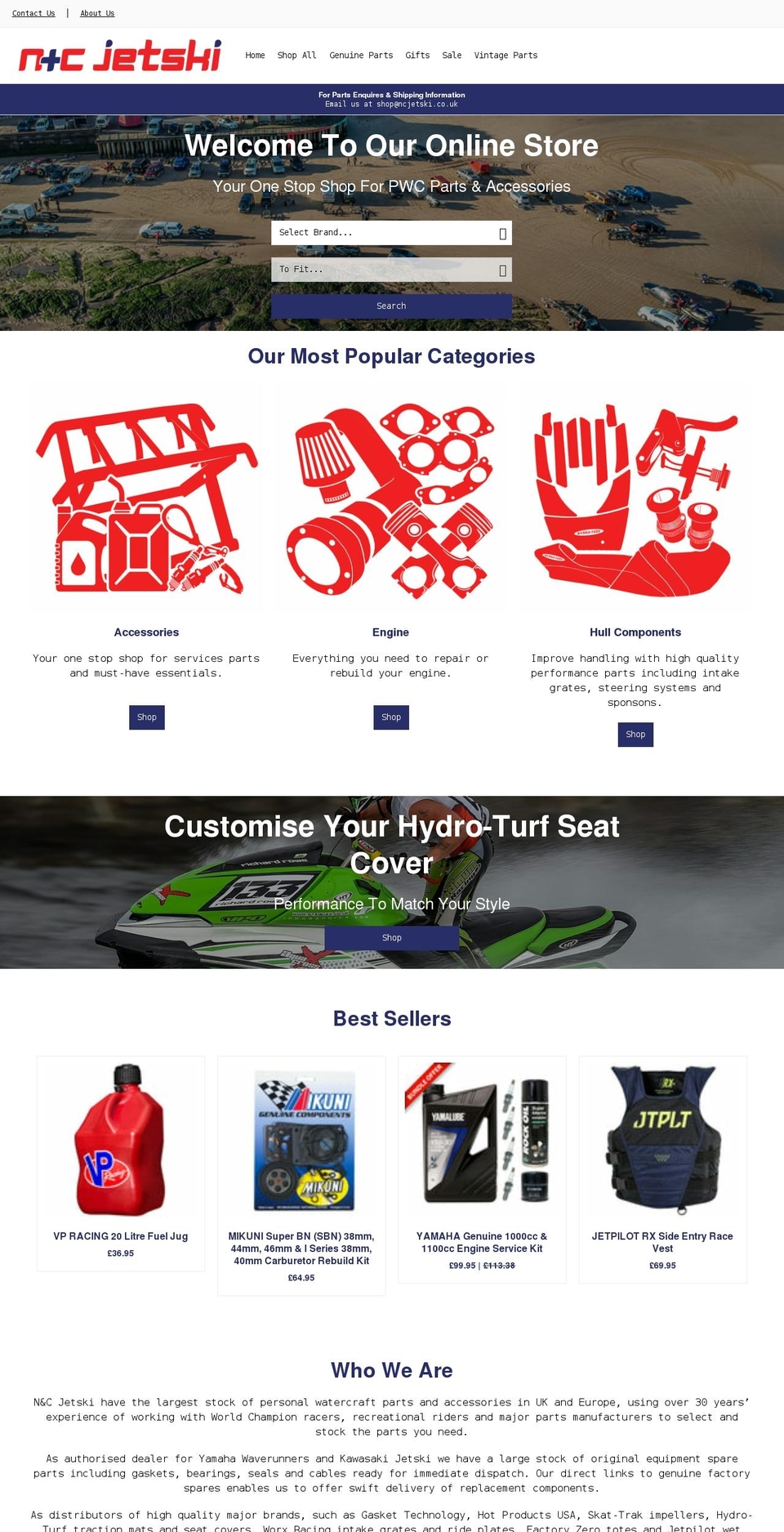 ncjetski.co.uk shopify website screenshot