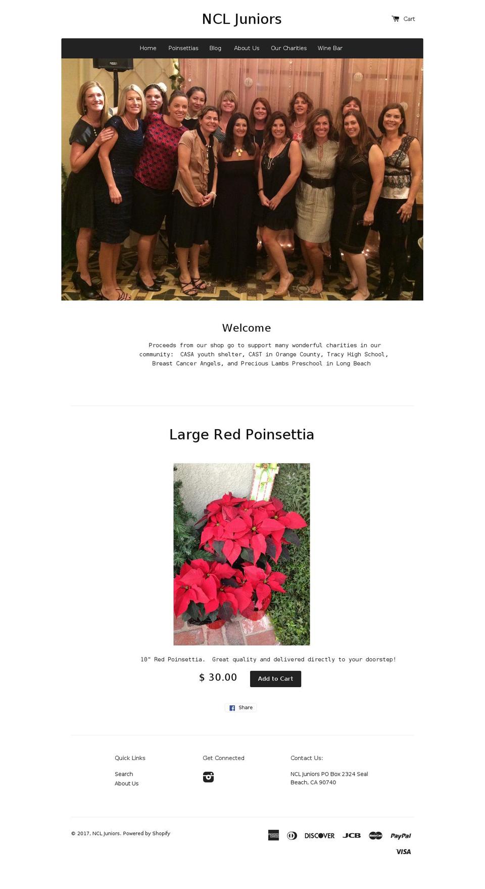 ncljuniors.com shopify website screenshot