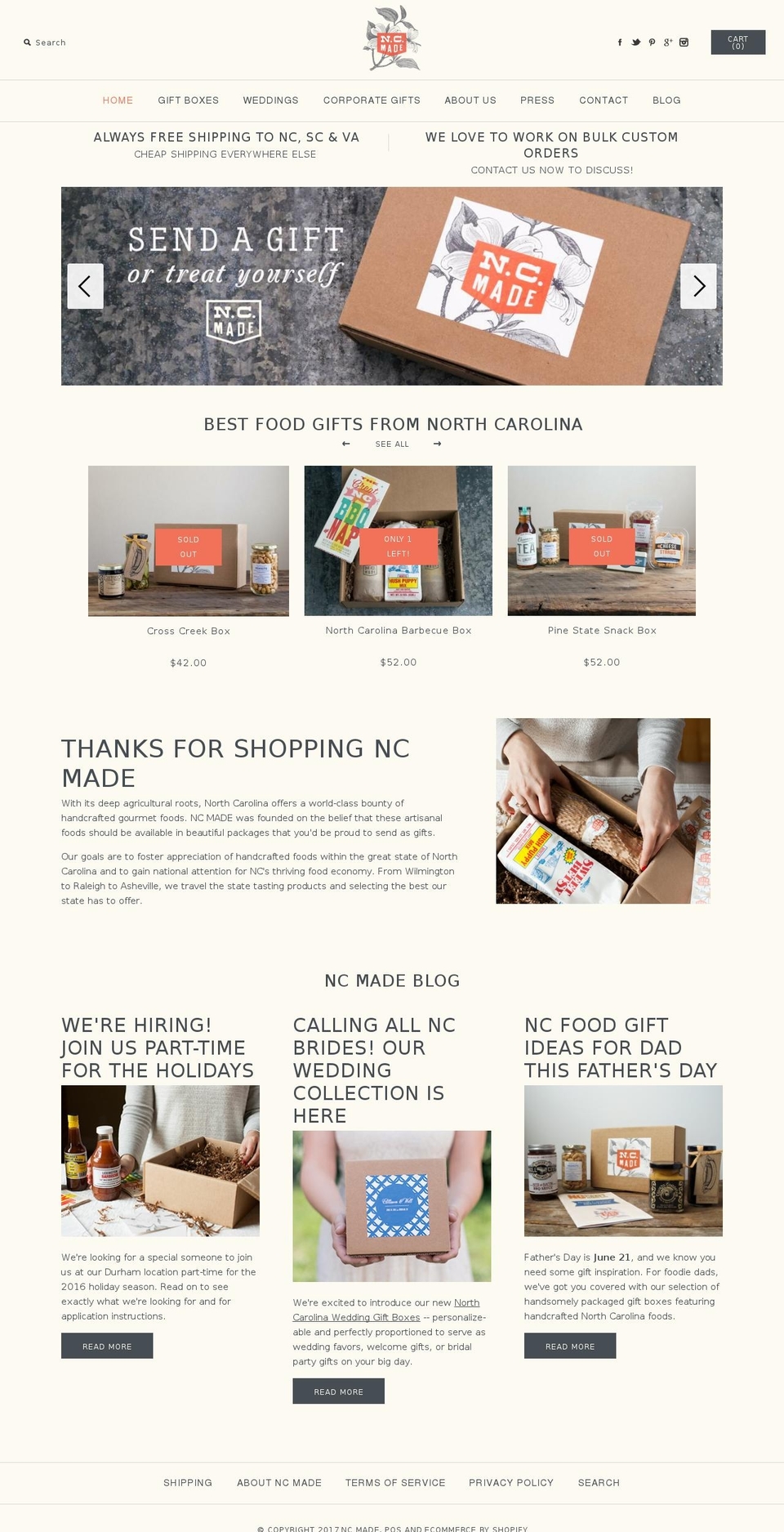 ncmade.net shopify website screenshot