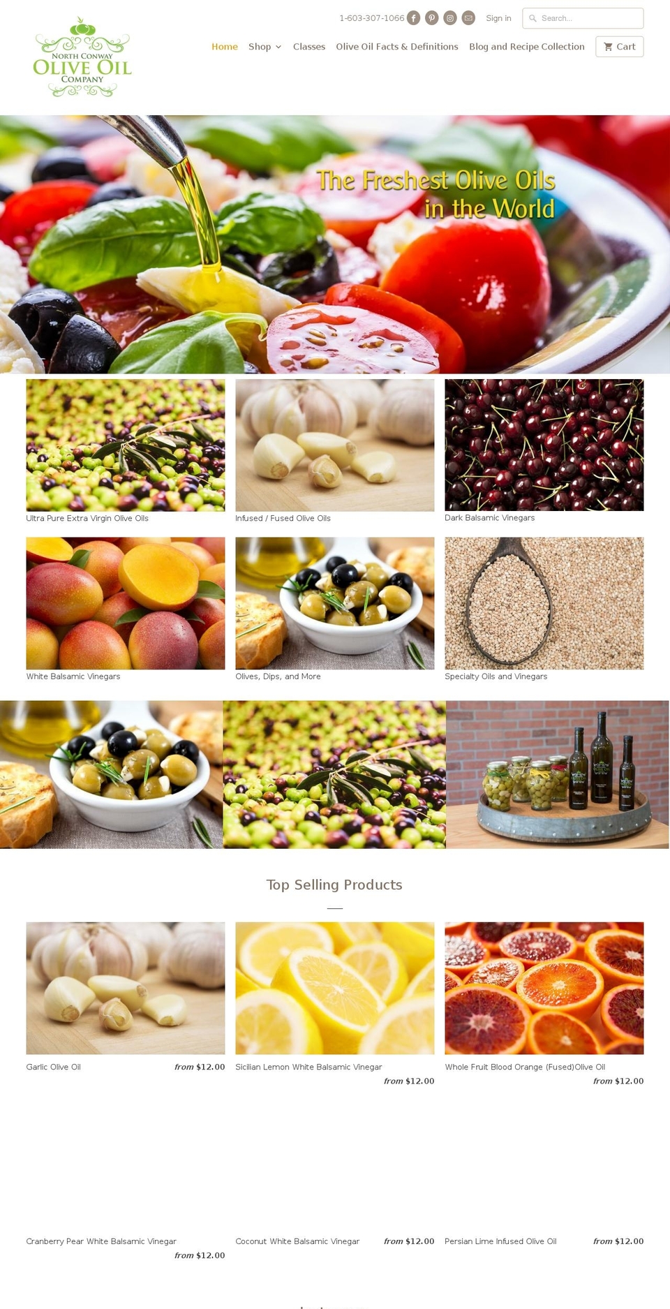 ncoliveoil.com — Shopify storefront screenshot