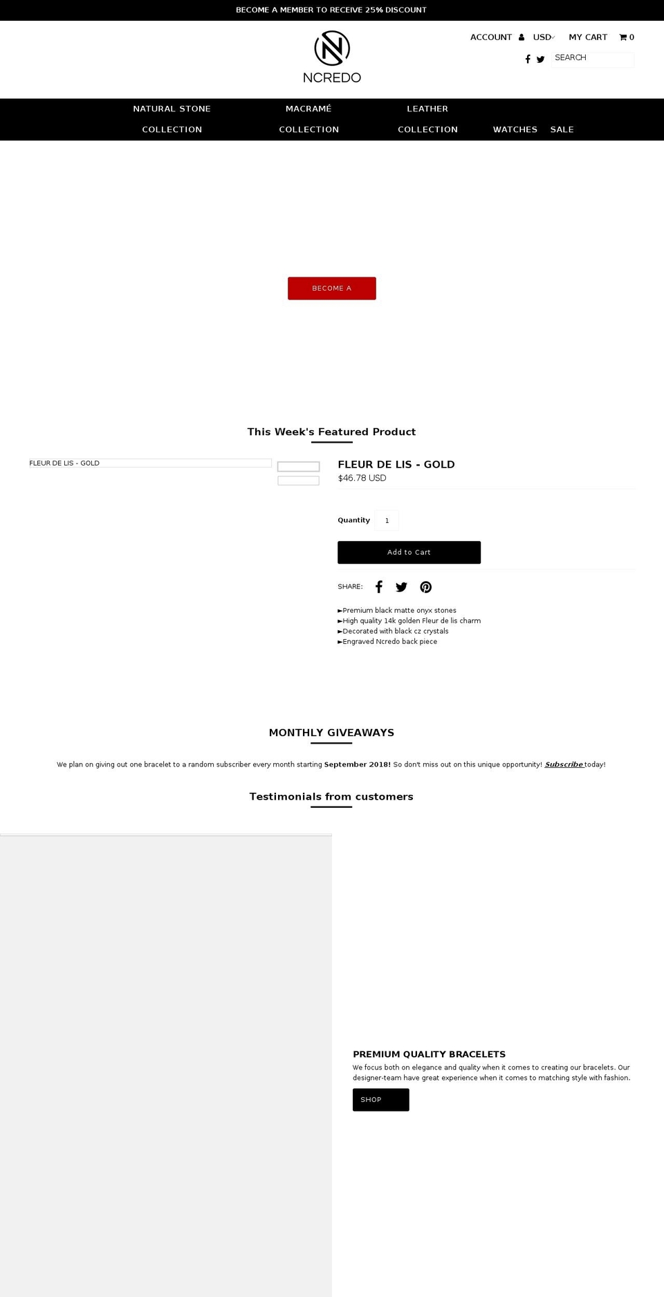 ncredo.com — Shopify storefront screenshot