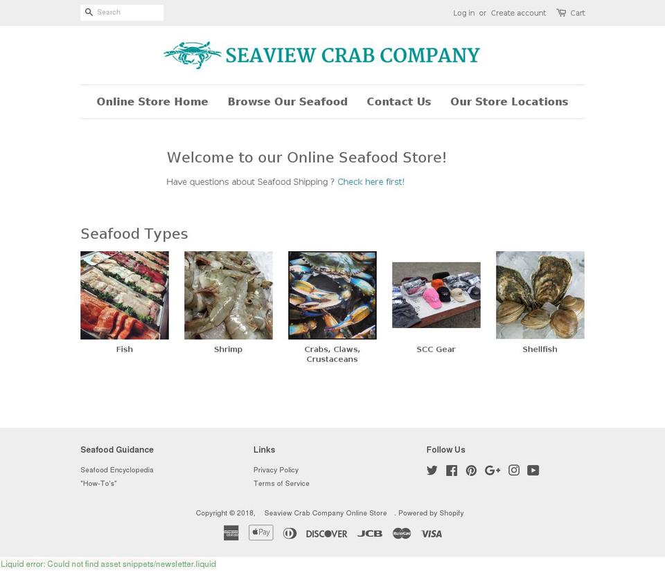 ncseafoodonline.com — Shopify storefront screenshot