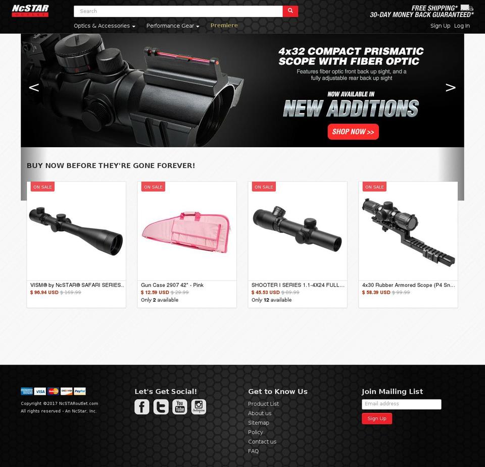 ncstaroutlet.com shopify website screenshot