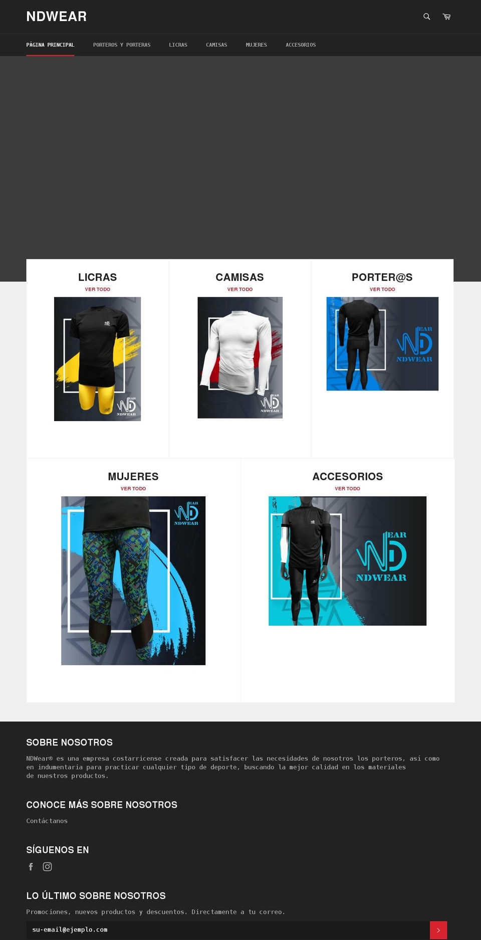 nd-wear.com shopify website screenshot