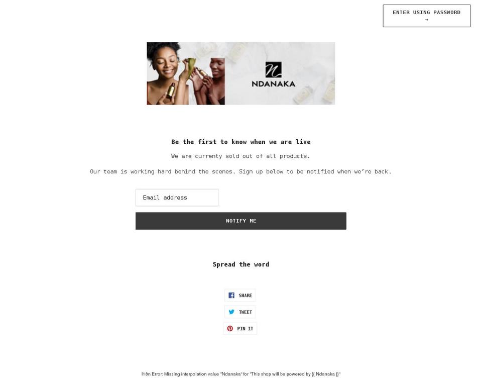 ndanaka.com shopify website screenshot